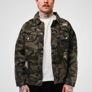 CAMOFLAUGE DENIM JACKET - Shoebuya Design