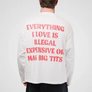 BIG TITS WHITE BOXY LONGSLEEVE - TheDoubleE