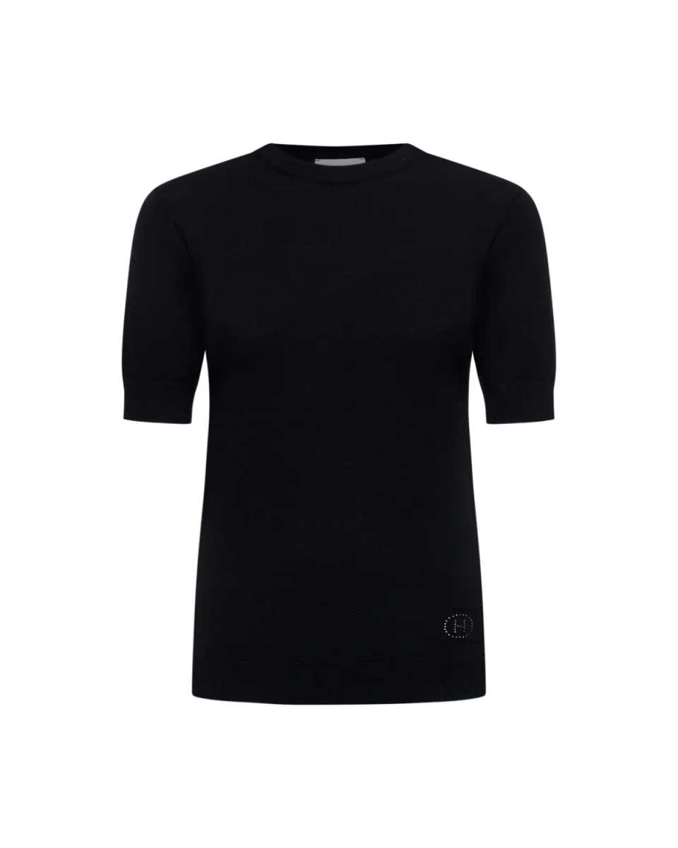 Maglia girocollo a mezze maniche con logo - immagine 2