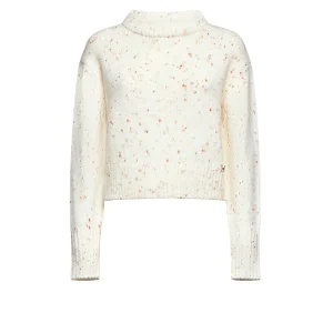 Maglione chiaro con micro dettagli a contrasto