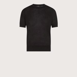 Maglia girocollo mezza manica in viscosa seta